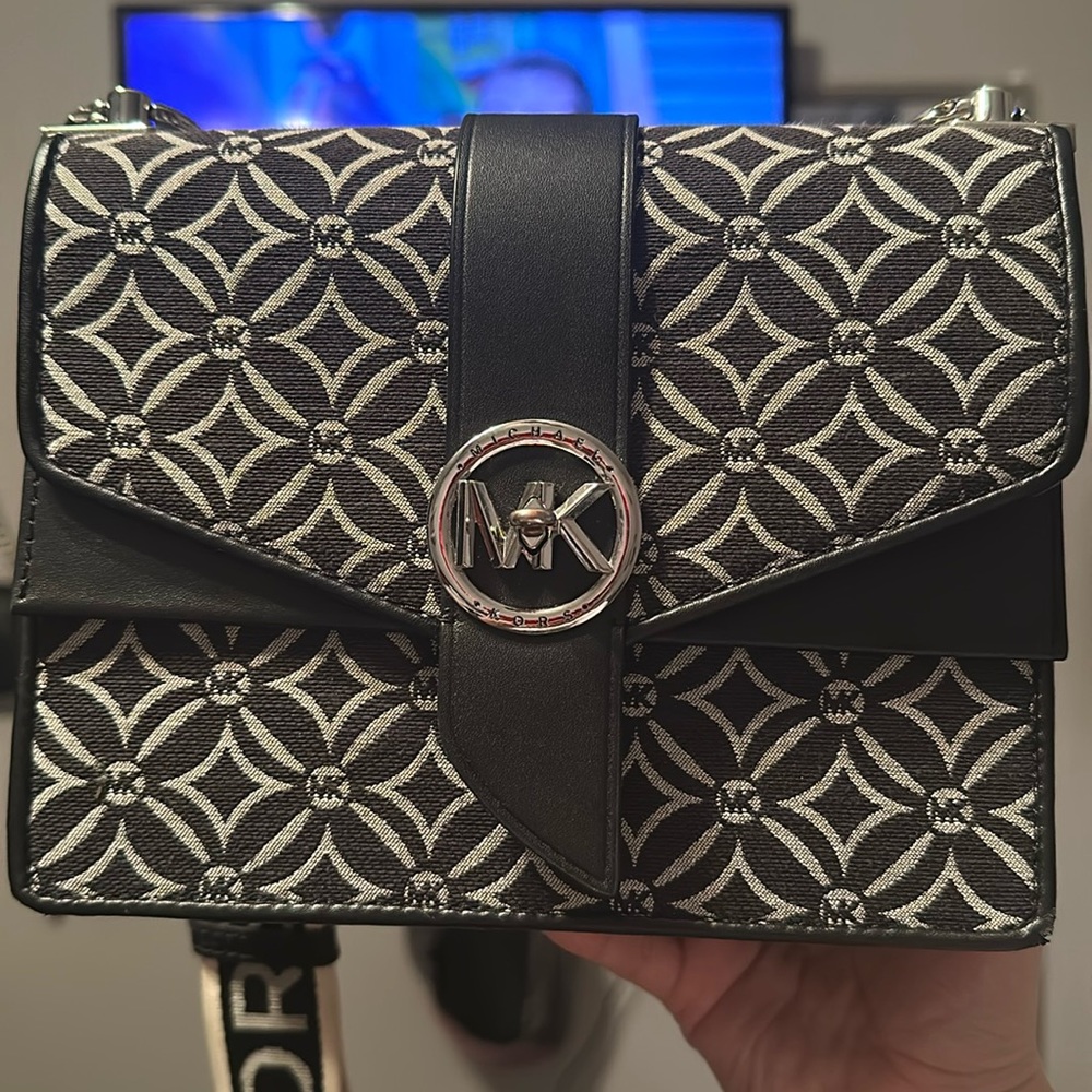Michael Kors Greenwich small logo jacquard crossbody bag